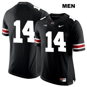 Men's NCAA Ohio State Buckeyes K.J. Hill #14 College Stitched No Name Authentic Nike White Number Black Football Jersey NA20M75QD